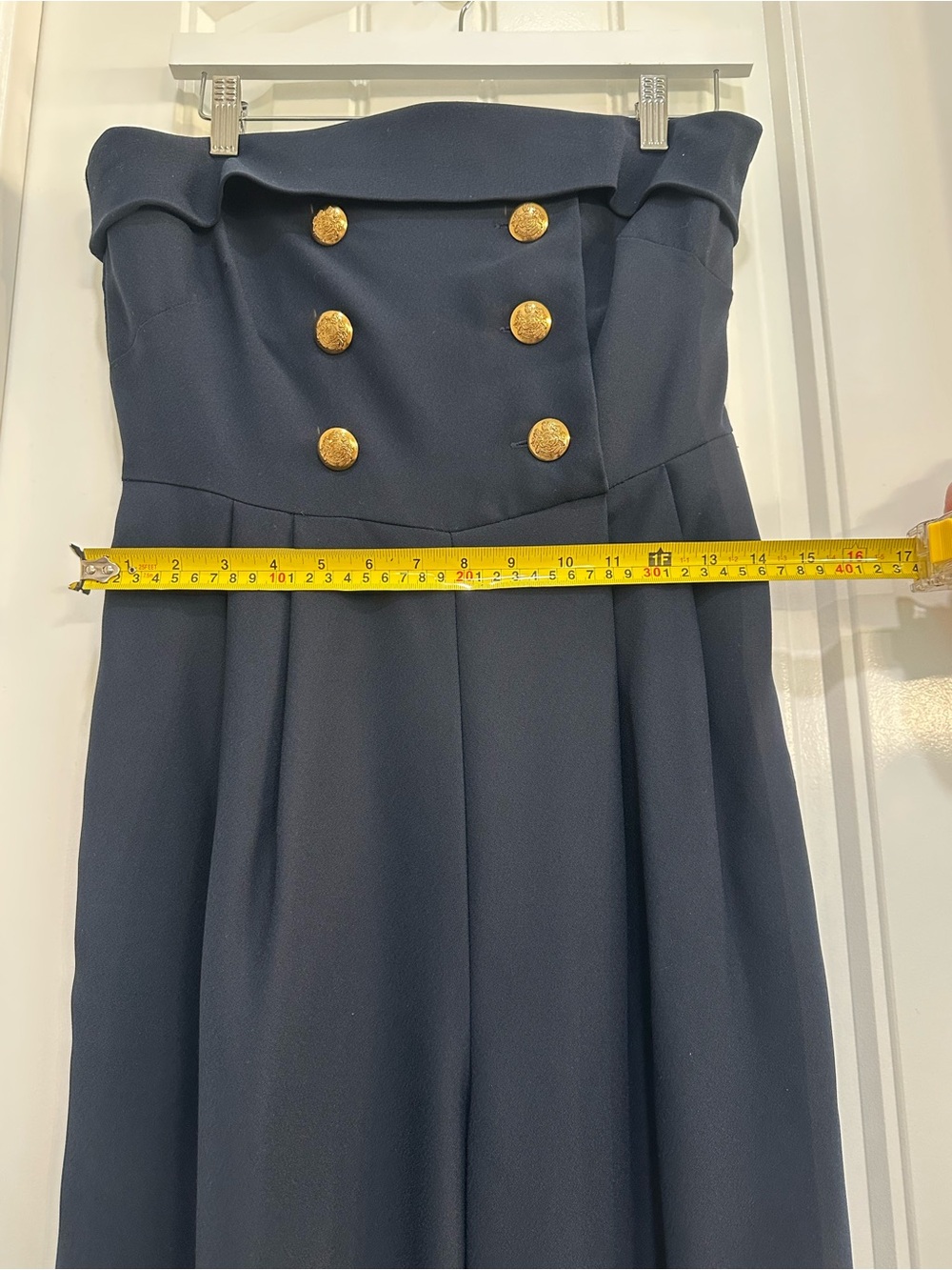NWT Lauren Ralph Lauren Navy Jumpsuit Gold Crest Buttons Size 6 MSRP $345 - Picture 7 of 12